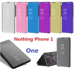 Plating Flip Book Cases for Nothing Phone 1 Case One Case Magnetic Mirror Wallet Stand Smart Cover3786501