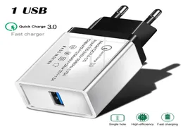 Enkel USB -laddare QC 30 Snabbladdning USB -laddare 31A Hem Snabbladdning för Samsung S20 S10 Huawei Xiaomi3400707