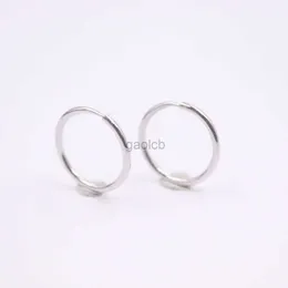 Hoop Huggie Marked Pt950 Real Platinum 950 Womens Smooth Earrings 12-13mm Simple Lucky Small Thin Round Jewelry 24326
