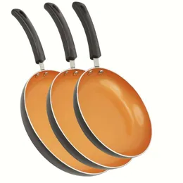 "pentole a induzione in ceramica dorata antiaderente 8" ", 9.5" ", 11" "Shelette Egg Frying Pads set - PFOA PFAS gratuito"