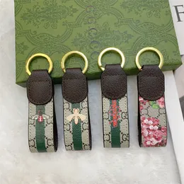 수제 디자이너 키 체인 Dragonne Multicolor 키 체인 여성 남성 갈색 가방 지갑 지갑 끈 도금 금 액세서리 Dragonne Keychain Letter