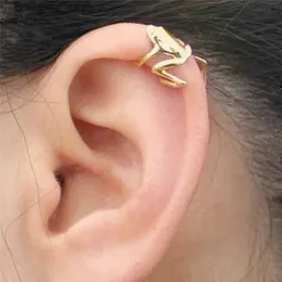 Ear Cuff Ear Cuff 2020 Fashion Frog Ear Sleeves Silicone Ear Sleeve Clip Brincos Adequados para Mulheres Earmuffs Não Perfurados Falso Earmuffs Y240326