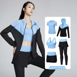 플래시 배송 2021 New Gym Training Suit Women 's Yoga Suit, Casual Sports를위한 5 조각 세트