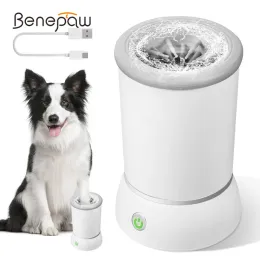 Расчески Benepaw, портативная автоматическая мойка для ног для собак, мягкая силиконовая щетина, очиститель для лап домашних животных для грязных ног, маленьких и средних собак, перезаряжаемая