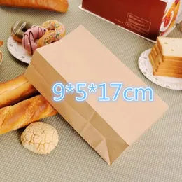 Sacos de armazenamento Varejo 50 Pçs/lote 9 5 17cm Papel Kraft Marrom Presente Comida Pão Festa Sobremesa Embalagem Lanche Pacote de Chocolate Saco