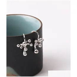 Stud orijinal 925 Sterling Sier Çiçek Küpe Kadın Basit Özet Tasarım El yapımı Trend Fashion All-Melch Mücevher Damlası Teslimat Otdzb