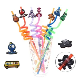 Neue Cartoon Stroh Kappe Personalisierte Stroh Abdeckung Gesunde PVC Weiche Gummi Party Stroh Dekoration Großhandel