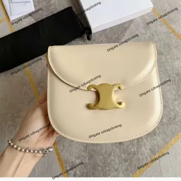 Avancerad designer sadelväska singel axel crossbody handväska toppkvalitet äkta läder matt flip tygväska semi-runda lyx mode mångsidig kvinnors handväska