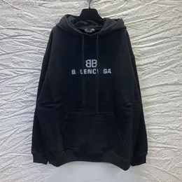 Desginer Balanciaganess Hoodie Baleciaga Правильная версия роскошная мода B Семейство BB Mosaic Phantom Letter Net Red Style Мужчина и женский свитер с капюшоном