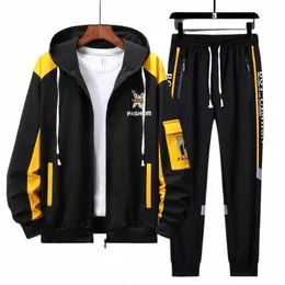 2023 Neue Sportanzüge Herren Hoodie Hosen 2 Stück passende Sets Outfit Kleidung für Männer Kleidung Trainingsanzug Sweatshirts 0023 X7zn #