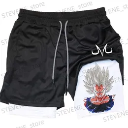 Herren-Shorts, Herren-Laufshorts, Fitnessstudio, Fitness, Anime-Kompressionsshorts, Workout, Basketball, 2-in-1-Strumpfhose, schnell trocknend, Training, Sommer, Sportbekleidung, T240325