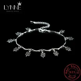 Anklets New Fashion Lucky Clover Pendant Onkle 925 Sterling Silver Bohemian Beach Charm Sharm Onglet Carelet Womens GiftC24326