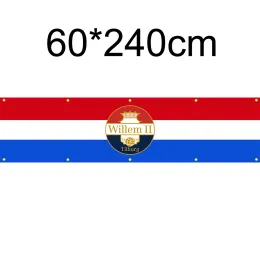 Accessories Holland Willem II Tilburg Flag 60x240cm Decoration Banner for Home and Garden