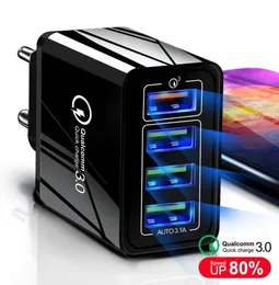 Зарядное устройство USB Quick Charge 30, 48 Вт, 4 порта, адаптер QC 30 EUUSUK, настенное зарядное устройство для мобильного телефона, быстрое зарядное устройство, домашнее зарядное устройство для путешествий, Adap9836626