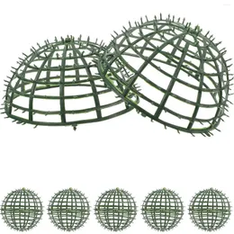 장식용 꽃 6 pcs 꽃꽂이 웨딩 웨딩 장식 숲속 보육 플라스틱 식물 선반 선반 인공 지문 공 지지대