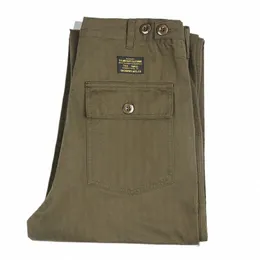 OK1911 Casual Vintage Cargo Pants Fi Urban Herringbe Wysoka jakość Khaki codzienne turystyki na świeżym powietrzu Sport proste spodnie v3i7#