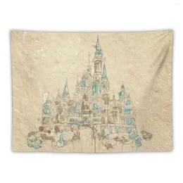 Tapisseries Enchanted Storybook Castle Tapestry Home Decor Accessories Anime Mushroom