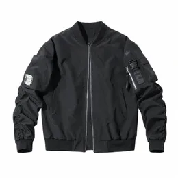 nuova primavera autunno giacca da volo uomo chic ricamo uomo bomber giacca sottile impermeabile nero moto outwear F0wl #