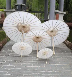 Novos guarda-sóis de casamento nupcial guarda-chuvas de papel branco chinês mini guarda-chuva artesanal diâmetro 20304060cm guarda-chuvas de casamento dhl fedex f1281675