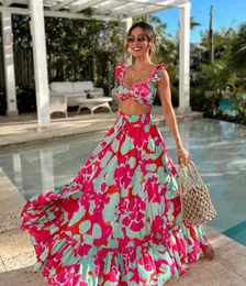 Women's Swimwear 2024 Elegant 3 Pieces Women Swimsuit With Skirt High Waist Cover-up Female Skirts Fashion Printed Dress Beachwear