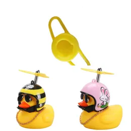 Upgraded Car Cute Little Yellow Duck With Helmet Propeller Wind-Breaking Wave-Breaking Duck Auto Internal Decoration Without Lights Toys