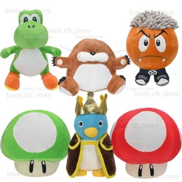 Bonecas de pelúcia Anime Bros Brinquedos de pelúcia Verde Yoshi Monty Mole Ken Carson Goomba Cogumelo Pinguim Rei Brinquedos de pelúcia Boneca Plushie presentes T240325