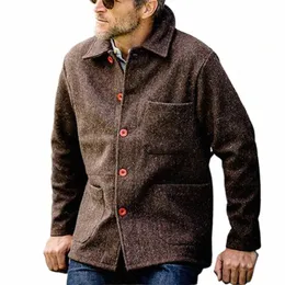 mens giacca vintage marchio di abbigliamento da uomo di alta qualità casual giacche di lana di agnello maschio inverno tenere in caldo abbigliamento uomo cappotti S-2XL a8Gb #