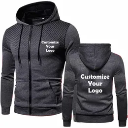 Personalizado Fi Mens Hoodies Casual Zipper Jacket Cott Fleece Quente Pullovers Moletons de Alta Qualidade Hip Hop Sportwear 59DG #