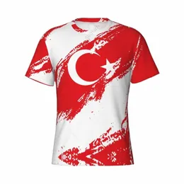 Nome personalizzato Nunber Turchia Bandiera Colore Uomo T-shirt sportiva aderente T-shirt da donna per gli appassionati di calcio G5ul #