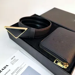 Designer Belt lyxbälte för män och kvinnor, bälte med ytterligare plånbok, presentförpackning, triangelspänne, modematchning, gåva till pojkvän, måste-gåva till flickvän 3 cm