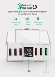 Multiports 6 USB -Ladegerät QC30 Schnelle Schnellwegsantriebs -Adapter -Station Digital Display Handy Ladegeräte7959834