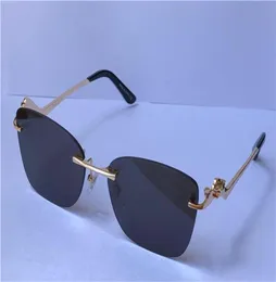 Säljer vintage solglasögon 00120 Piccadilly oregelbunden rimfri lins metall djur ben glasögon retro mode avantgarde design uv4003792032