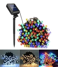 DHL 7m 12m 22m Lampade solari Luci a stringa LED 100200 LED Fata all'aperto Vacanze Festa di Natale Ghirlande Luci solari da giardino per prato 2406966