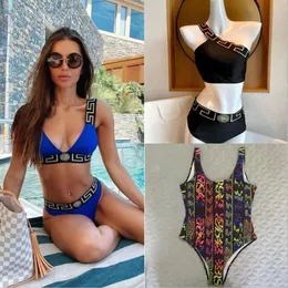 Designers de biquíni Medusa mulheres clássico carta impressão maiôs de uma peça praia sexy senhoras moda terno de natação de duas peças conjunto S / XL