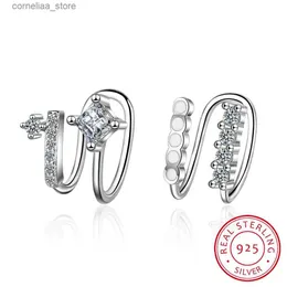 Ear Cuff Ear Cuff Micro Pay Cz Ear Clip Cuff Earrings Suitable for Girls Gift 925 Printed Silver Non Perforated Fashion Cheap Jewelry High Quality Y240326