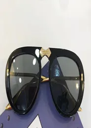 0307 pedras piloto óculos de sol ouro preto quadro óculos de sol masculino moda óculos de sol novo com box5102531