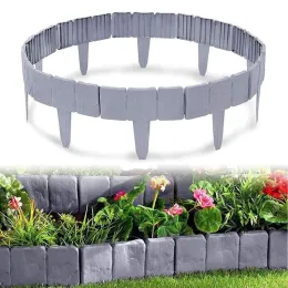 Portões 5/10/20 Pcs Imitação de Pedra Efeito Cerca de Gramado Jardinagem Afiação Bloqueio Flor Canteiro Fronteira Planta Fronteira Grama Borda Jardim De