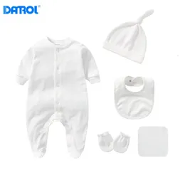 5-teiliges Set 0–1 Jahre Baby-Strampler, Kleidungsset für geborenes Baby, langärmelig, Mütze, kleines Handtuch, Baby-Lätzchen, Kleidung für geborenes Baby, Bodysuitit 240323