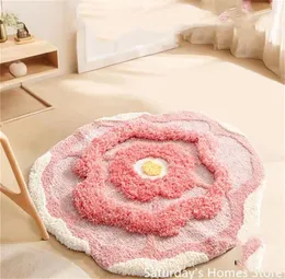 카펫 100 100cm 꽃 모양 괴짜 머그 슈퍼 소프트 카펫 푹신한 두꺼운 터프 룸 입구 문 매트 안티 슬립 깔개