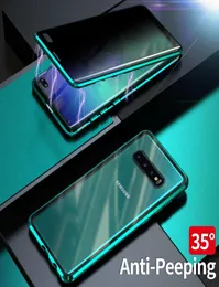 Samsung Galaxy S10 Plus Note 10 Plus S9 S8 Note9 P30 Pro P22571925의 플립 자기 흡착 방지 안티 튜핑 완전한 유리 케이스