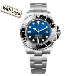 Mens Watch Sea Sea Dweller 디자이너 시계 시계 고품질 44mm 크기 깊은 파란색 다이얼 Sapphire 스테인리스 스틸 방수 상자 다이빙 슈퍼 빛나는 원본