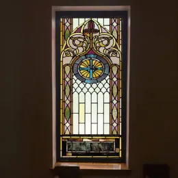 Filmy gotyckie różowe okno filmy szklane Filmy Mrożące Fałszywe okno z naklejką w stylu Kościoła może wykonać niestandardowy rozmiar