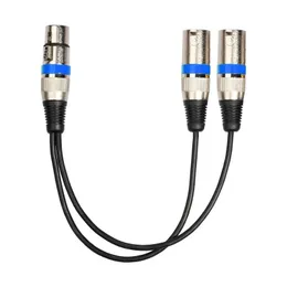 new NEW 2024 3Pin XLR Female Jack To Dual 2 Male Plug Y Splitter 30cm Adapter Cable Wire for Amplifier Speaker Headphone Mixerfor female to