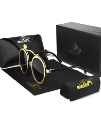 Mincl 2019 New Fashion Round Metal Punk Sonnenbrille Men039s und Women039s Eyewear Retro Sonnenbrille UV400 mit Box NX6140224