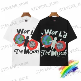 Mäns T-shirts World The Moon Saint Michael T-shirt Men Women Cartoon Print Top T Shirt T240325