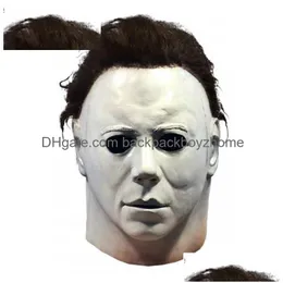 لوازم حفلات الأحداث الأخرى Cafele Halloween 1978 Michael Myers Mask Cosplay Costume Latex Brops for ADT White High Qual DHHR2