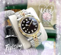 Relógios femininos elegantes populares da moda com data automática Movimento automático Relógio completo de aço inoxidável calendário de quartzo luminoso conjunto de design de 3 ponteiros Auger Cool Watch presentes