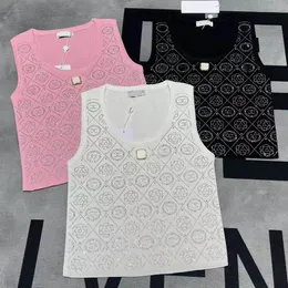 2024 moda verão feminino botão lantejoulas camiseta nova em torno do pescoço sem mangas colete de malha camisola para senhora casual camisola topos