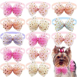 50 pçs laço grandes arcos para cães moda bonito cão em massa bowties colar animais de estimação grooming acessórios para animais de estimação suprimentos 240314