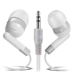 Descartável 35mm jack inear earbud criança em massa fones de ouvido 100 pacote cor branca para escolas kids1239940